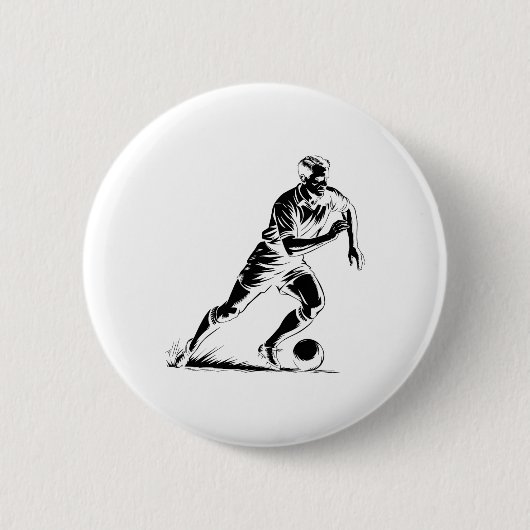 サッカーのボールが動くピクセルアートデザイン _1 缶バッジ (正面)