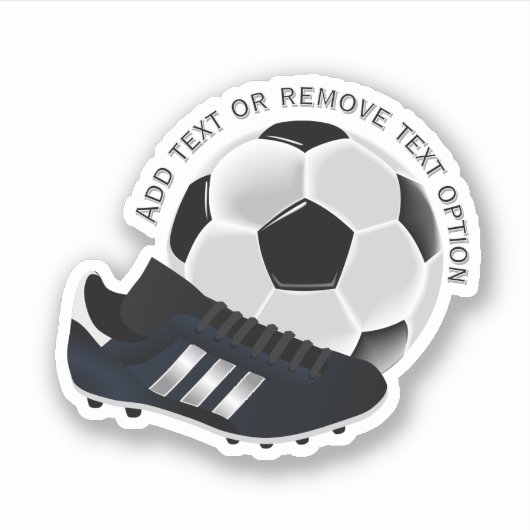 サッカーのボールとスパイクのスポーツ シール (正面)