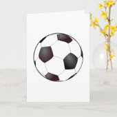 サッカーのボールのグリーティングカード（黒と白） カード (黄色い花)