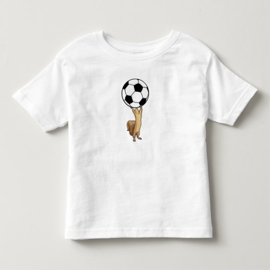 サッカーのボールを持つリス トドラーTシャツ (正面)