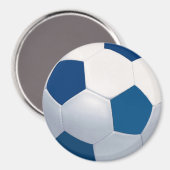 サッカーのボールマグネット（青と白） マグネット (正面/裏面)