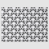 サッカーのボール格子柄の白黒とグレー 薄葉紙 (正面)