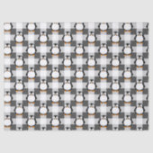 サッカーのボール格子柄の白黒とグレー 薄葉紙 (正面)