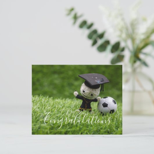 サッカーのボール祝い卒業 カード (スタンド正面)