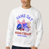 サッカーのママの試合の日ママの準備 スウェットシャツ (正面)