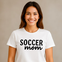サッカーのママシンプルシャツ – ハート付きデザイン Tシャツ
