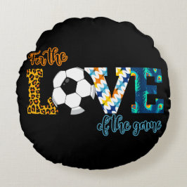 サッカーのママ・ヒョウの試合の愛のために ラウンドクッション