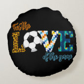 サッカーのママ・ヒョウの試合の愛のために ラウンドクッション (裏面)