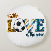 サッカーのママ・ヒョウの試合の愛のために ラウンドクッション (裏面)