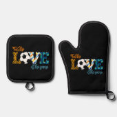 サッカーのママ・ヒョウの試合の愛のために 鍋つかみ&鍋敷きセット (正面)