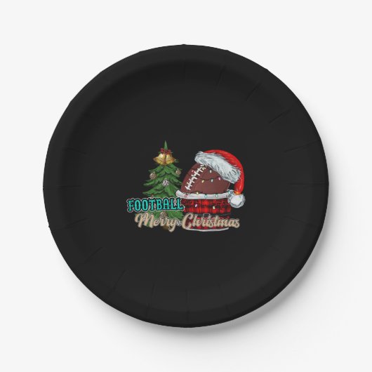 サッカーのメリークリスマス ペーパープレート (正面)