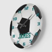 サッカーのモノグラム ラージ壁時計 (傾斜)