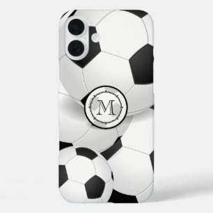 サッカーのモノグラム iPhone 16 PLUSケース