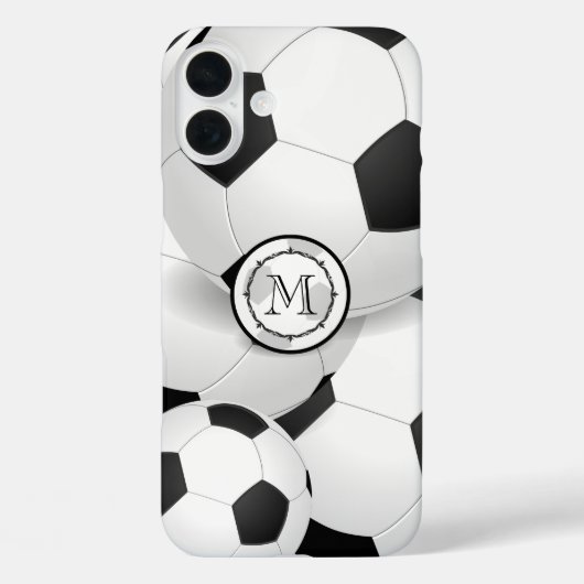サッカーのモノグラム Case-Mate iPhoneケース (裏面)