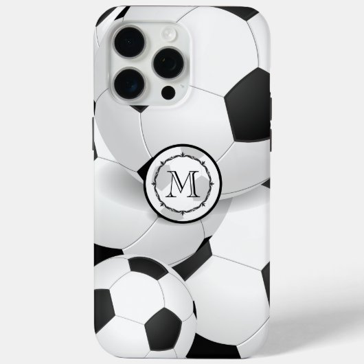サッカーのモノグラム Case-Mate iPhoneケース (裏面)