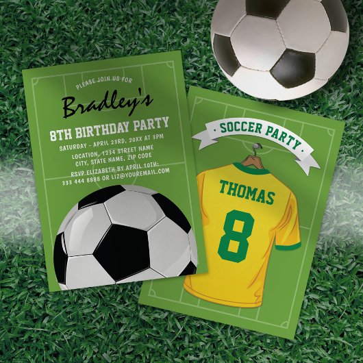 サッカーのユニフォームのオーダーメイド 誕生日パーティーの招待状 招待状
