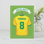 サッカーのユニフォームのオーダーメイド 誕生日パーティーの招待状 招待状 (スタンド正面)