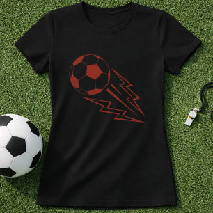 サッカーのライトニンググラフィック; エレクトリックフットボールボール Tシャツ
