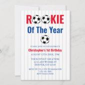 サッカーのルーキー1歳の誕生日 招待状 (正面)