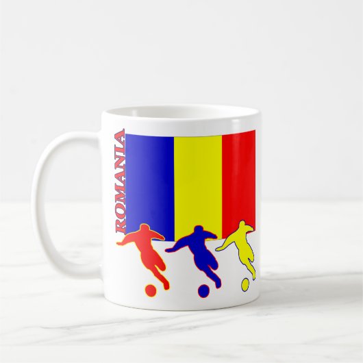 サッカーのルーマニアのマグ コーヒーマグカップ (左)