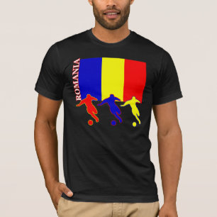 サッカーのルーマニアの暗闇のTシャツ Tシャツ