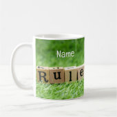 サッカーのルールとボールの緑のギフトコーチのためのギフト コーヒーマグカップ (左)