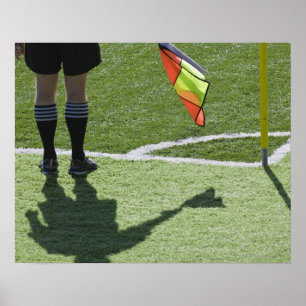 サッカーのレフェリー保持フラグ。 ポスター