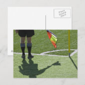 サッカーのレフェリー保持フラグ。 ポストカード (正面/裏面)