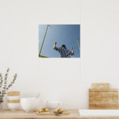 サッカーのレフェリー呼び出しフィールドゴール ポスター (キッチン)