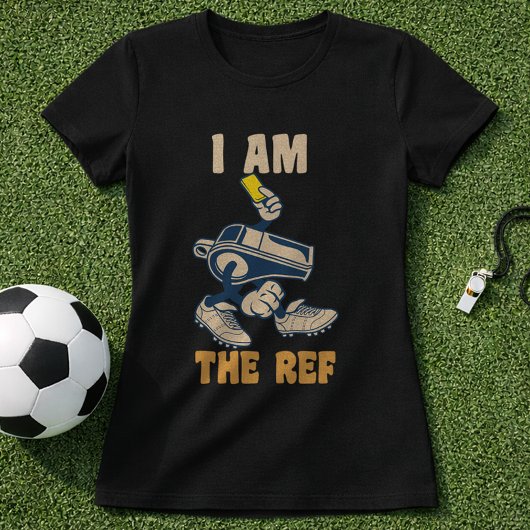 サッカーのレフェリー ユーモア 私は審判 Tシャツ