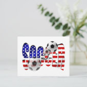 サッカーのロゴシュート国旗の米国ゴールギア ポストカード (スタンド正面)