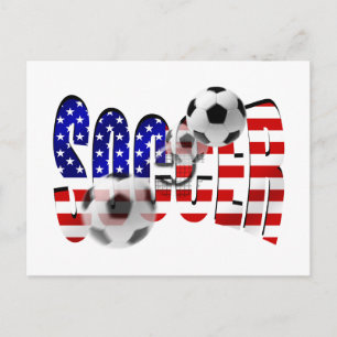 サッカーのロゴシュート国旗の米国ゴールギア ポストカード