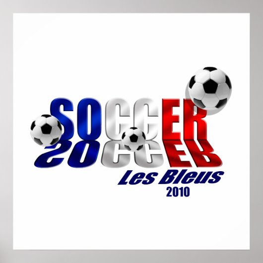 サッカーのロゴLes Bleusフランス2010ギフト国旗 ポスター (正面)