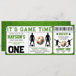 サッカーの一年中下りチケット1歳 招待状