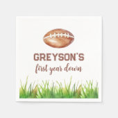 サッカーの一年中下り1歳の誕生日パーティー スタンダードカクテルナプキン (正面)