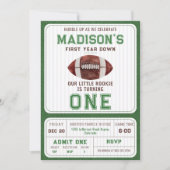 サッカーの一年中下り1歳の誕生日パーティー 招待状 (正面)