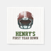 サッカーの一年中下り1歳の誕生日 スタンダードカクテルナプキン (正面)