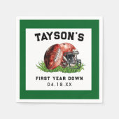 サッカーの一年目が終わる1歳の誕生日 スタンダードカクテルナプキン (正面)