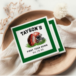 サッカーの一年目が終わる1歳の誕生日 スタンダードカクテルナプキン