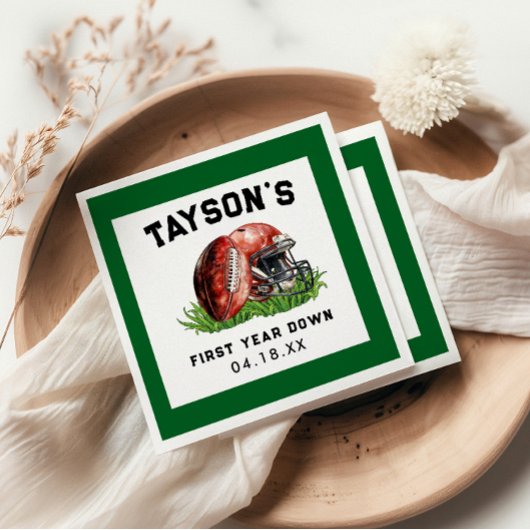 サッカーの一年目が終わる1歳の誕生日 スタンダードカクテルナプキン