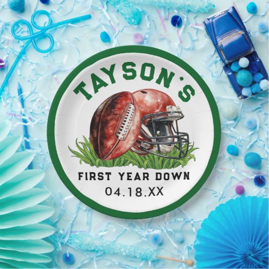 サッカーの一年目が終わる1歳の誕生日 ペーパープレート (パーティー)