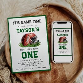 サッカーの一年目が終わる1歳の誕生日 招待状