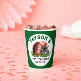 サッカーの一年目が終わる1歳の誕生日 紙コップ