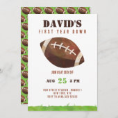 サッカーの一年目を切る誕生日の男の子 招待状 (正面/裏面)