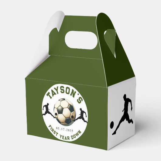 サッカーの一歳目切り1歳の誕生日 フェイバーボックス (裏面サイド)