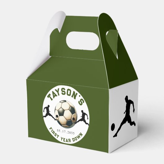 サッカーの一歳目切り1歳の誕生日 フェイバーボックス (正面サイド)