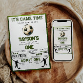 サッカーの一歳目切り1歳の誕生日 招待状