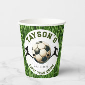 サッカーの一歳目切り1歳の誕生日 紙コップ (正面)
