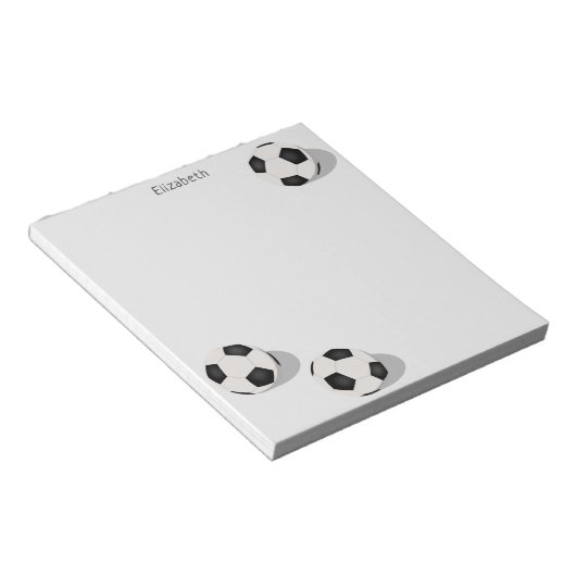 サッカーの三球パーソナライズされたスポーツ ノートパッド (アングル)