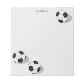 サッカーの三球パーソナライズされたスポーツ ノートパッド (正面)